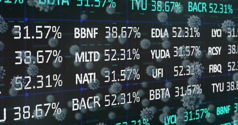 digital financial data fusion with covid-19 cells overlay - Download Free Stock Images Pikwizard.com