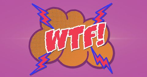 Retro Comic Style WTF Expression with Vibrant Background