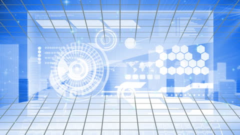 Futuristic Digital Interface with Virtual Data Processing