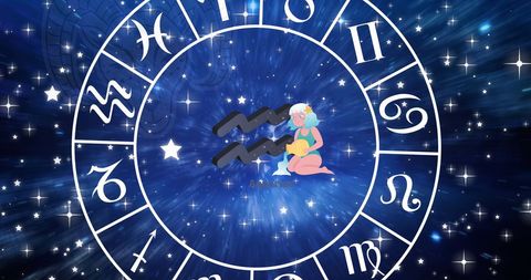 Zodiac Signs Horoscope Circle on Starry Night Sky - Download Free Stock Images Pikwizard.com