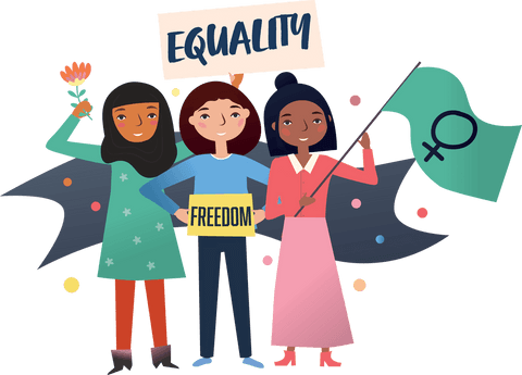 Diverse Women Advocating Equality and Freedom on Transparent Background - Download Free Stock Videos Pikwizard.com