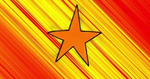 Vibrant orange star on abstract diagonal gradient background