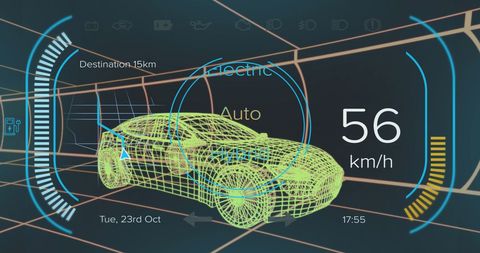 Innovative Electric Car Dashboard Interface with Futuristic Design Elements - Download Free Stock Images Pikwizard.com