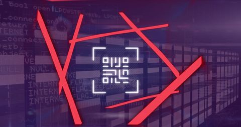 Futuristic QR Code with Data Streams in Digital Interface - Download Free Stock Images Pikwizard.com