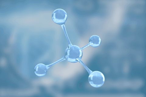transparent blue molecule on soft blue background with copy space - Download Free Stock Videos Pikwizard.com