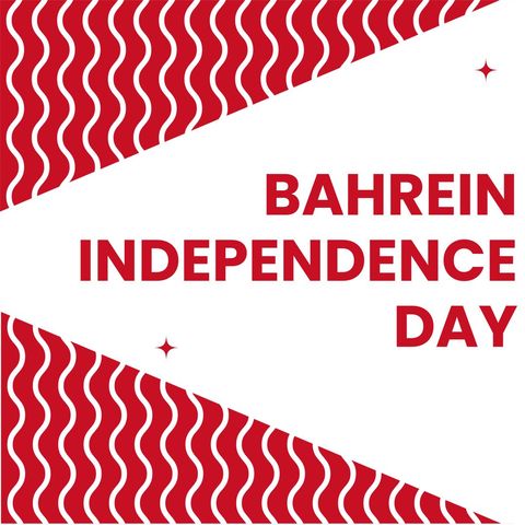 Bahrain Independence Day Celebration Banner with Red and White Waves - Download Free Stock Templates Pikwizard.com