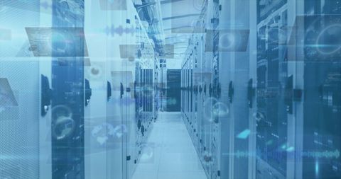 Futuristic Data Center with Digital Interfaces and Global Connections - Download Free Stock Images Pikwizard.com