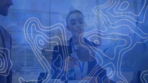 Innovative Networking with Businesswoman and Digital Interfaces