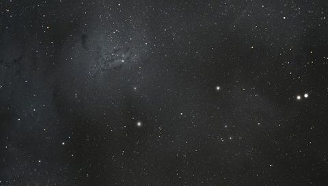 Deep Sky Nebula and Dense Star Field with Bright Double Star Pair through Telescope