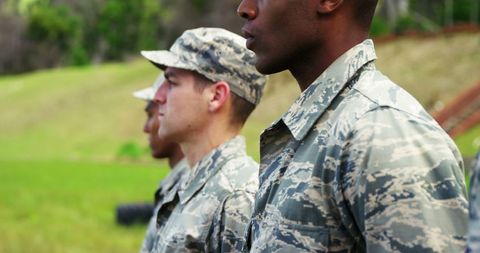 Military Personnel Standing in Uniform, Representing Service Pride - Download Free Stock Images Pikwizard.com