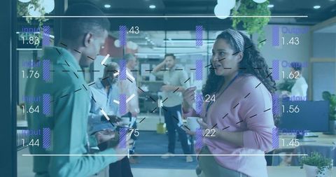 Professional Community Conversing in Modern Office