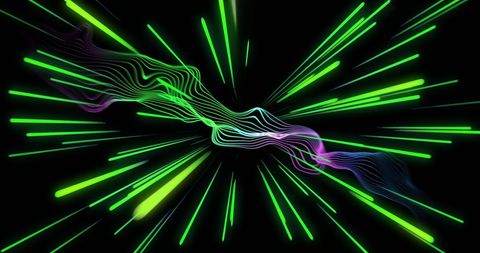 Futuristic Green and Purple Light Waves with Radiant Beams - Download Free Stock Images Pikwizard.com