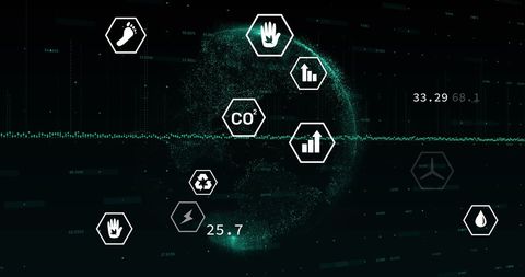 global eco-friendly concepts with data overlay - Download Free Stock Images Pikwizard.com