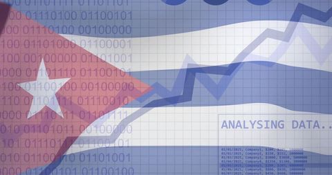 Cuban Economic Analysis with Flag and Data Graphics - Download Free Stock Images Pikwizard.com