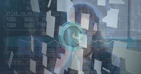 Businesswoman Analyzing Data Amid Digital Financial Projections - Download Free Stock Images Pikwizard.com