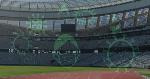 Empty Stadium Amidst Covid-19 Global Pandemic Challenges Sports Events