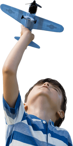child imagining flight with transparent model airplane - Download Free Stock Videos Pikwizard.com