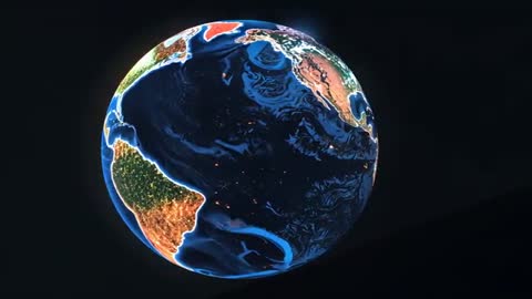 Digital Globe Rotating in Space with Topography