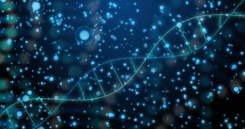Abstract DNA Strand with Blue Connectivity Background - Download Free Stock Images Pikwizard.com