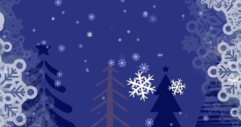 Falling Snowflakes Winter Wonderland in Blue - Download Free Stock Images Pikwizard.com