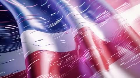 Dynamic 3D American Flag with Flowing Digital Effects