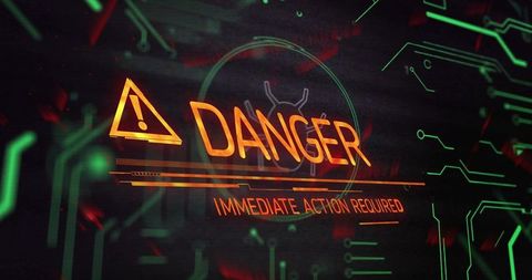 Danger Cybersecurity Alert Interface Threat Notification