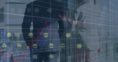 Business Professionals Analyzing Growing Financial Data Charts