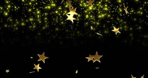 Gold Stars Glittering on Black Background: Festive Concept - Download Free Stock Images Pikwizard.com