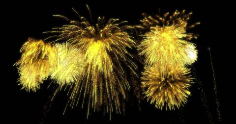 Vibrant Yellow and Gold Fireworks in Night Sky - Download Free Stock Images Pikwizard.com