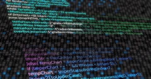 Programming code overlay with binary matrix in code editor