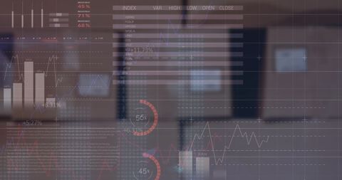 Digital Financial Analytics Overlaid on Warehouse Packages - Download Free Stock Images Pikwizard.com