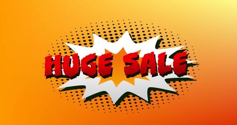 Dynamic Huge Sale Explosion on Orange Background