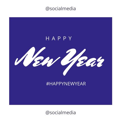 festive blue and white happy new year greeting - Download Free Stock Templates Pikwizard.com