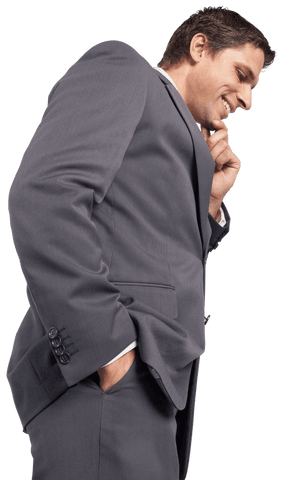 Transparent Confident Businessman Pondering Strategic Ideas