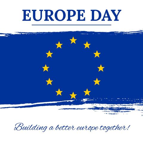 Europe day celebration featuring flag of european union