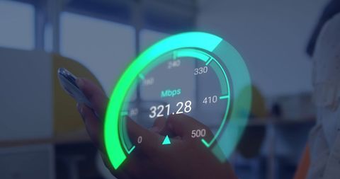 Smartphone User Measuring Fast Internet Speed with Digital Overlay - Download Free Stock Images Pikwizard.com