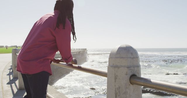 Person Enjoying Scenic Ocean View on Sunny Day - Download Free Stock Images Pikwizard.com