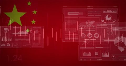 Global Financial Data and Chinese Flag Analysis - Download Free Stock Images Pikwizard.com