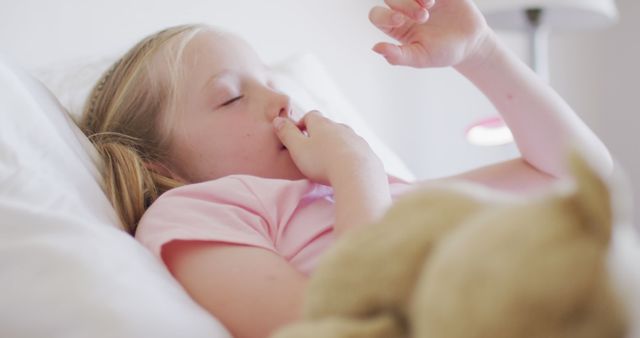 Young Girl Yawning in Bed Suggesting Peaceful Morning Wakeup - Download Free Stock Images Pikwizard.com