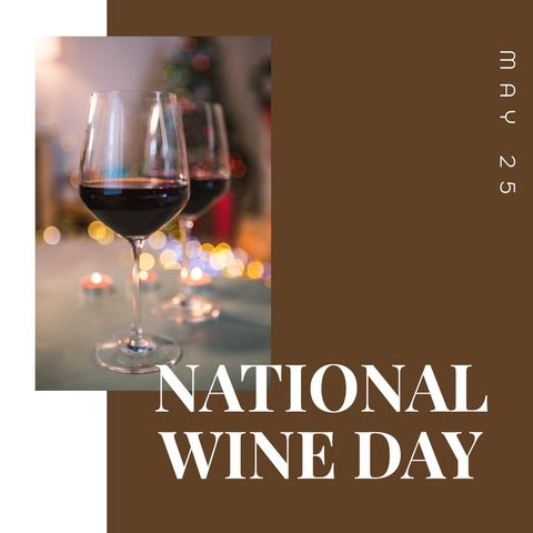 Celebrating National Wine Day with Elegant Red Wine Glasses - Download Free Stock Templates Pikwizard.com