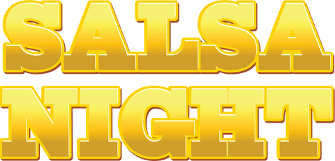 Golden Salsa Night Text on Transparent Background for Event Promotion