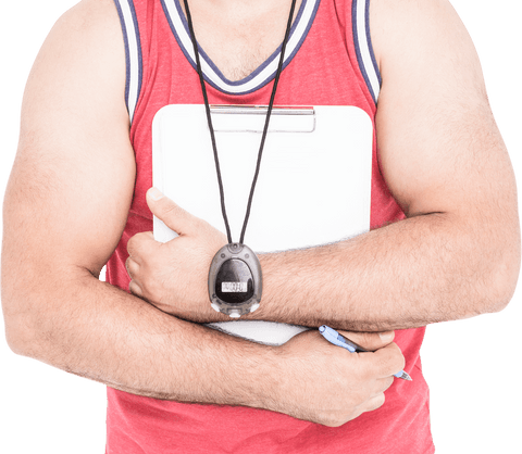 sports coach holding clipboard with stopwatch on neck transparent background - Download Free Stock Videos Pikwizard.com