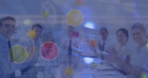 Business Team Embraces Digital Data Integration Innovations