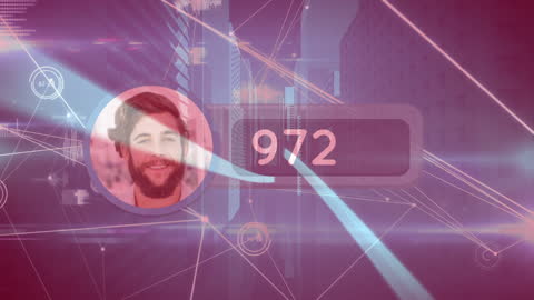 Digital Networking Graphics Over Urban Skylines