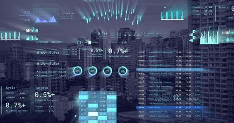 Dynamic Financial Data Over Modern Cityscape - Download Free Stock Images Pikwizard.com