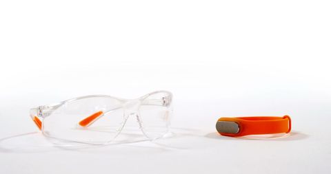 Protective Eyewear and Fitness Band Isolated on White Background - Download Free Stock Images Pikwizard.com