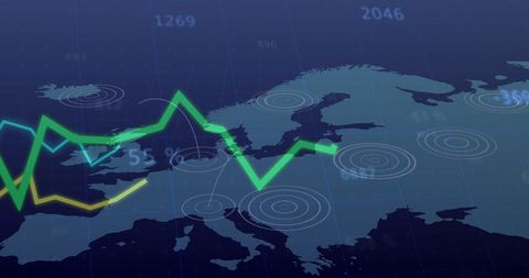 Global Data Processing Over Interactive World Map - Download Free Stock Images Pikwizard.com
