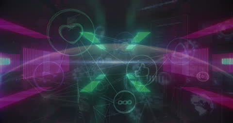 Futuristic Digital Network and Connectivity Animation