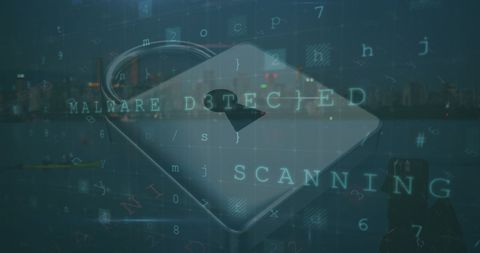 Lock Symbol with Malware Detection in Digital Interface - Download Free Stock Images Pikwizard.com