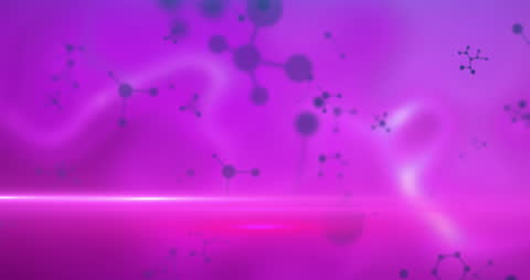 Abstract Molecular Render on Vivid Purple Background
